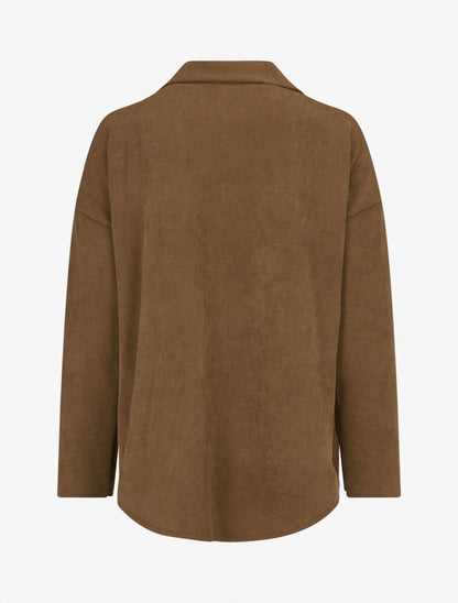 Surchemise côtelée basique - Camel - 2