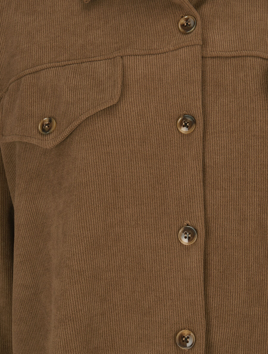 Surchemise côtelée basique - Camel - 3