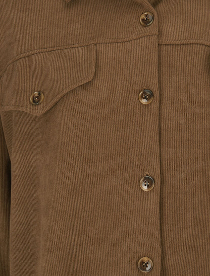 Surchemise côtelée basique - Camel - 3