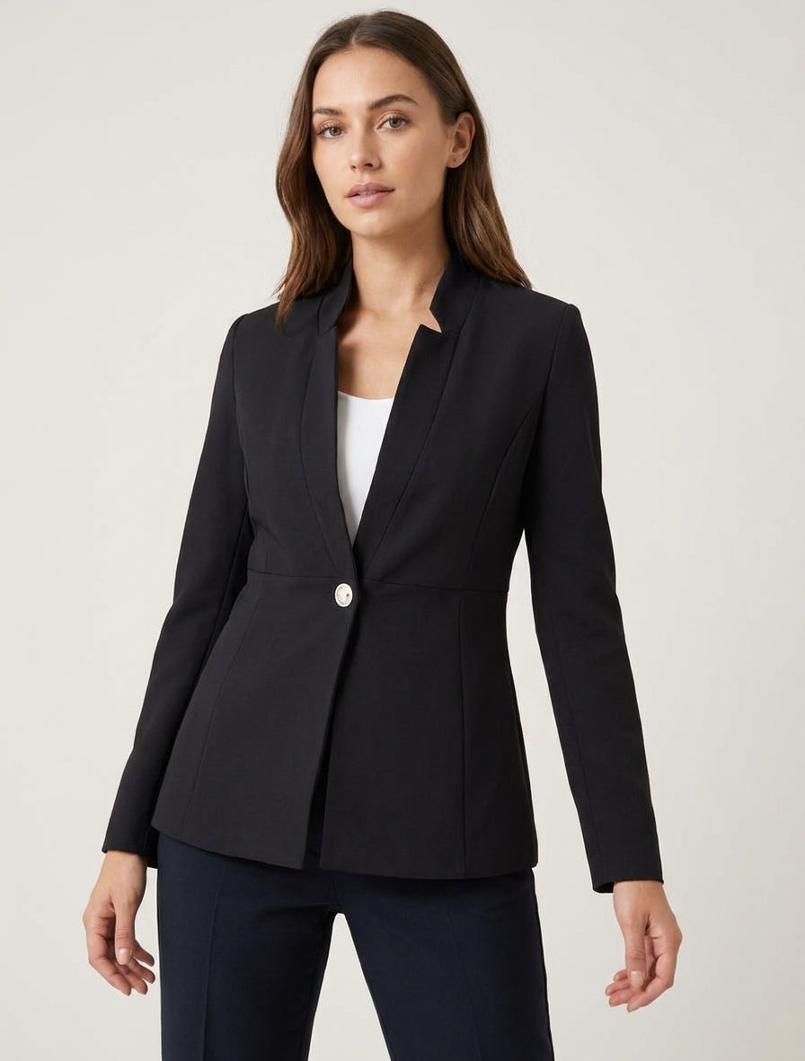 Blazer cintré col cranté - Noir
