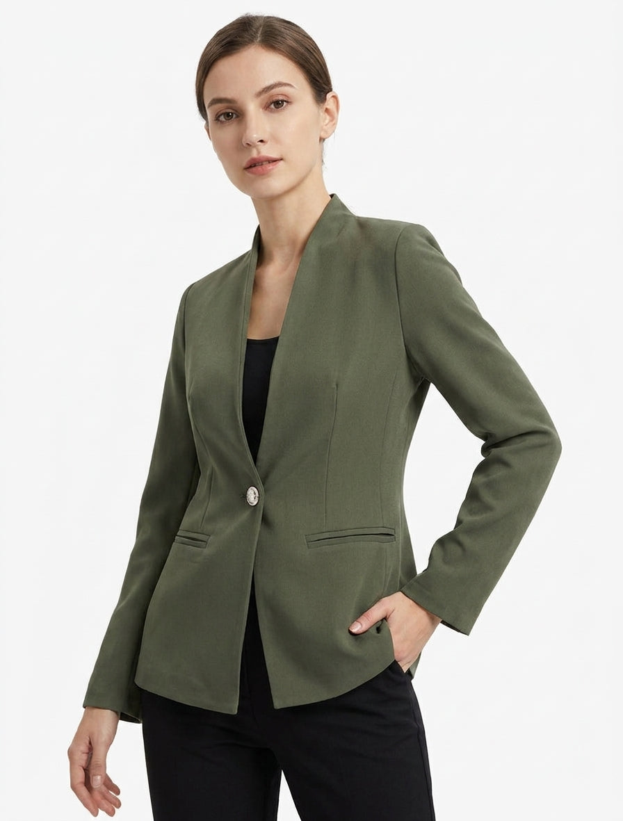 Blazer cintré à épaulettes - Kaki