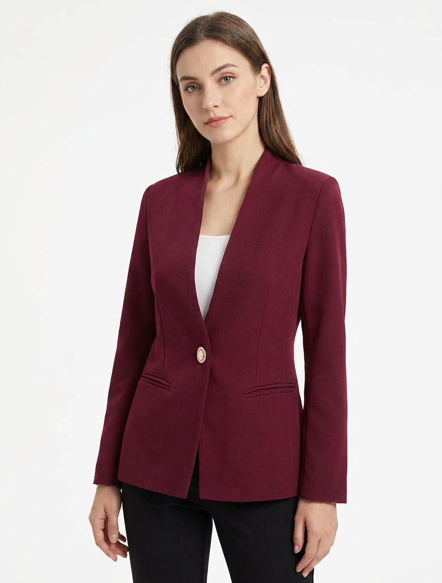 Blazer cintré à épaulettes - Lie de vin