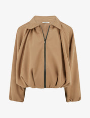Bomber uni à bords élastiqués - Camel - 1