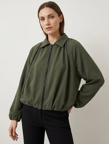 Bomber coupe boule zippé - Kaki