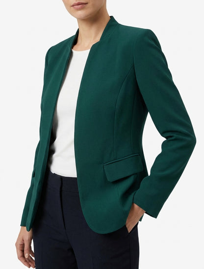 Veste droite col droit épaulettes - Vert sapin
