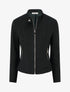 Veste en suédine à col montant et zip - Noir - 1