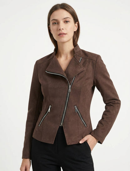 Veste perfecto à épaulettes - Marron