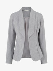 Blazer ouvert en feutrine motif chevron - Gris - 1