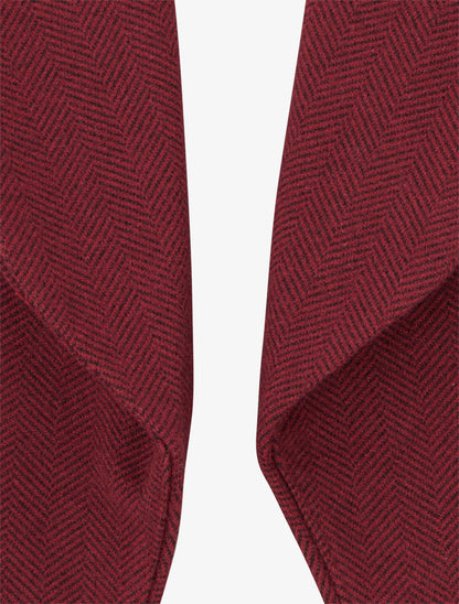 Blazer ouvert en feutrine motif chevron - Lie de vin - 3