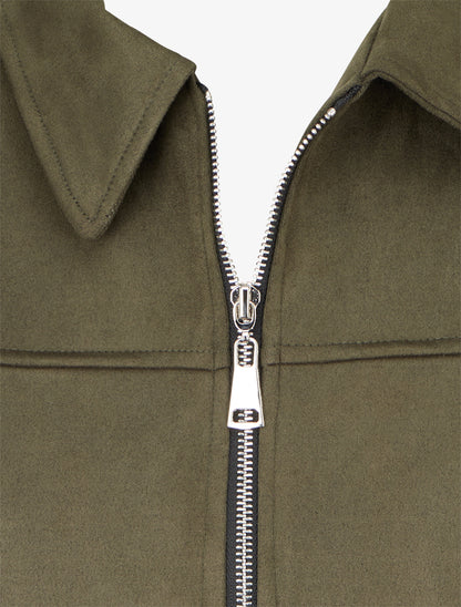 Veste zippée effet daim - Kaki - 3