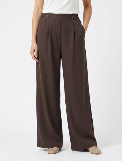 Pantalon ample à poches - Marron