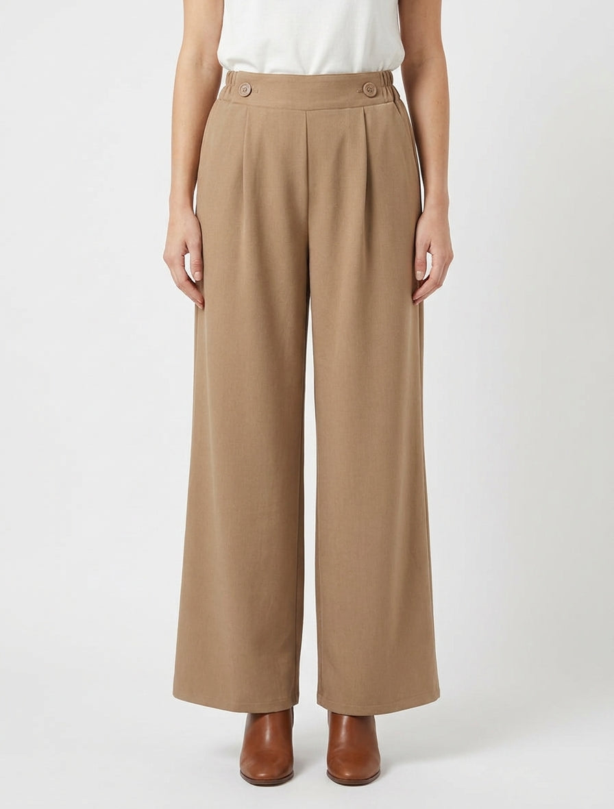 Pantalon coupe ample à poches - Camel