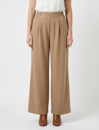 Pantalon coupe ample à poches - Camel