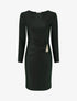 Robe mi-longue à bijou métal - Noir - 1