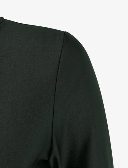Robe mi-longue à bijou métal - Noir - 3