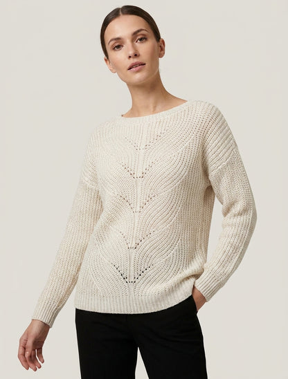 Pull droit en maille irisée - Écru