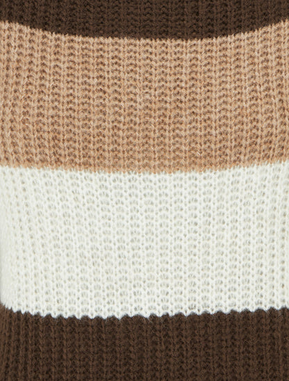 Pull à rayures coupe droite - Marron - 3