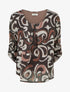 Top droit irisé à imprimé arabesque - Marron - 1