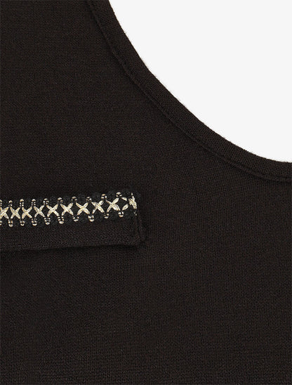 Pull fin à détails irisés - Noir - 3
