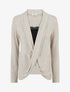 Pull style gilet effet torsader avec doublure à dentelle - Taupe/noir - 1