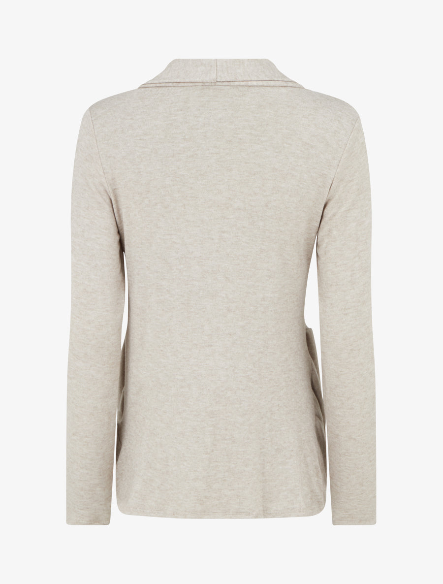 Pull style gilet effet torsader avec doublure à dentelle - Taupe/noir - 2