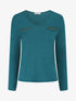 Pull fin à détails irisés - Bleu lagon - 4