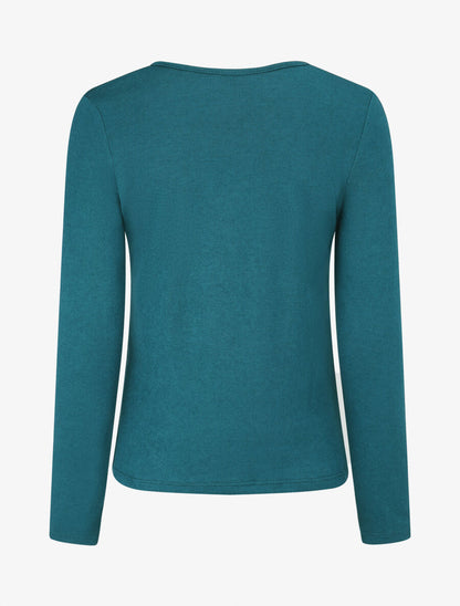 Pull fin à détails irisés - Bleu lagon - 2
