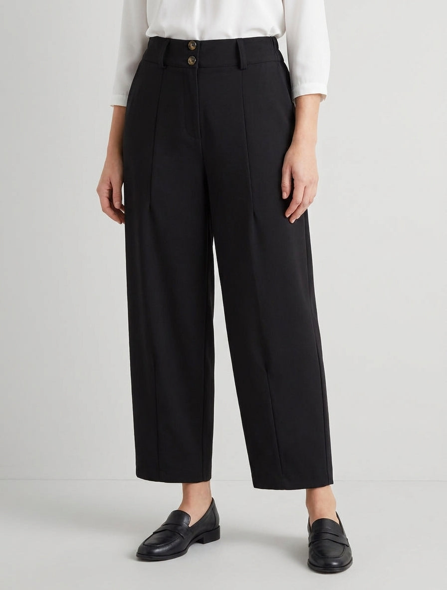 Pantalon carotte taille haute - Noir