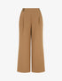 Pantalon ample à taille haute à boutons - Camel - 1