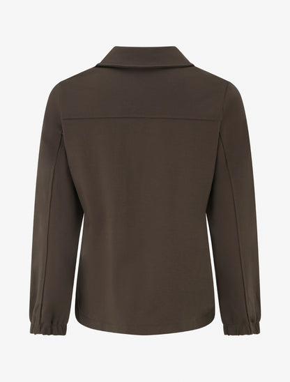 Veste unie à poignets élastiqués - Marron - 2