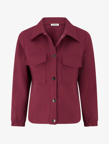 Veste unie à poignets élastiqués - Lie de vin - 1