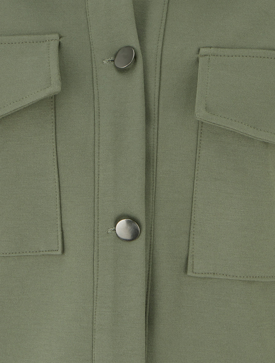 Veste unie à poignets élastiqués - Kaki - 3