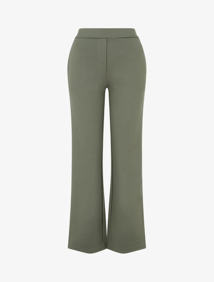 Pantalon uni coupe droite - Kaki - 1