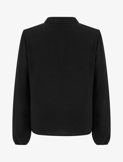 Top droit à col V et poche à sequins - Noir - 2