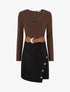 Robe droite bicolore - Marron - 1