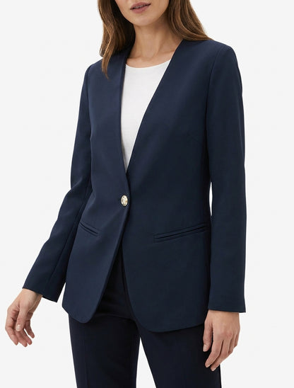 Blazer droit à épaulettes - Marine