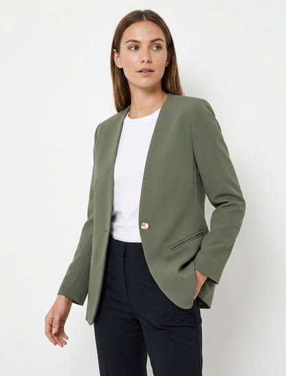 Blazer droit à épaulettes - Kaki