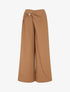 Pantalon ample à pan et bijou métallique - Camel - 1