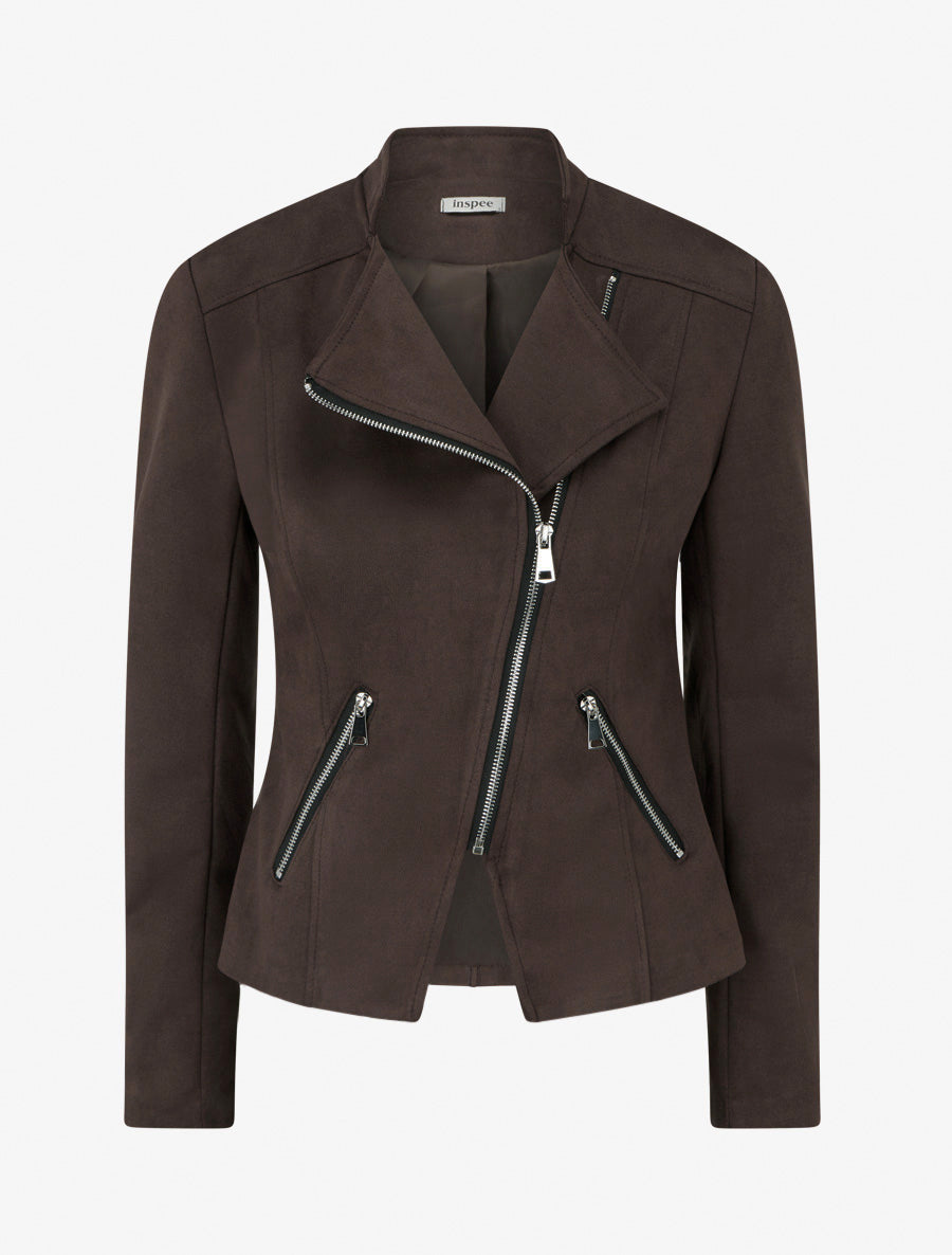 Veste perfecto à épaulettes - Marron