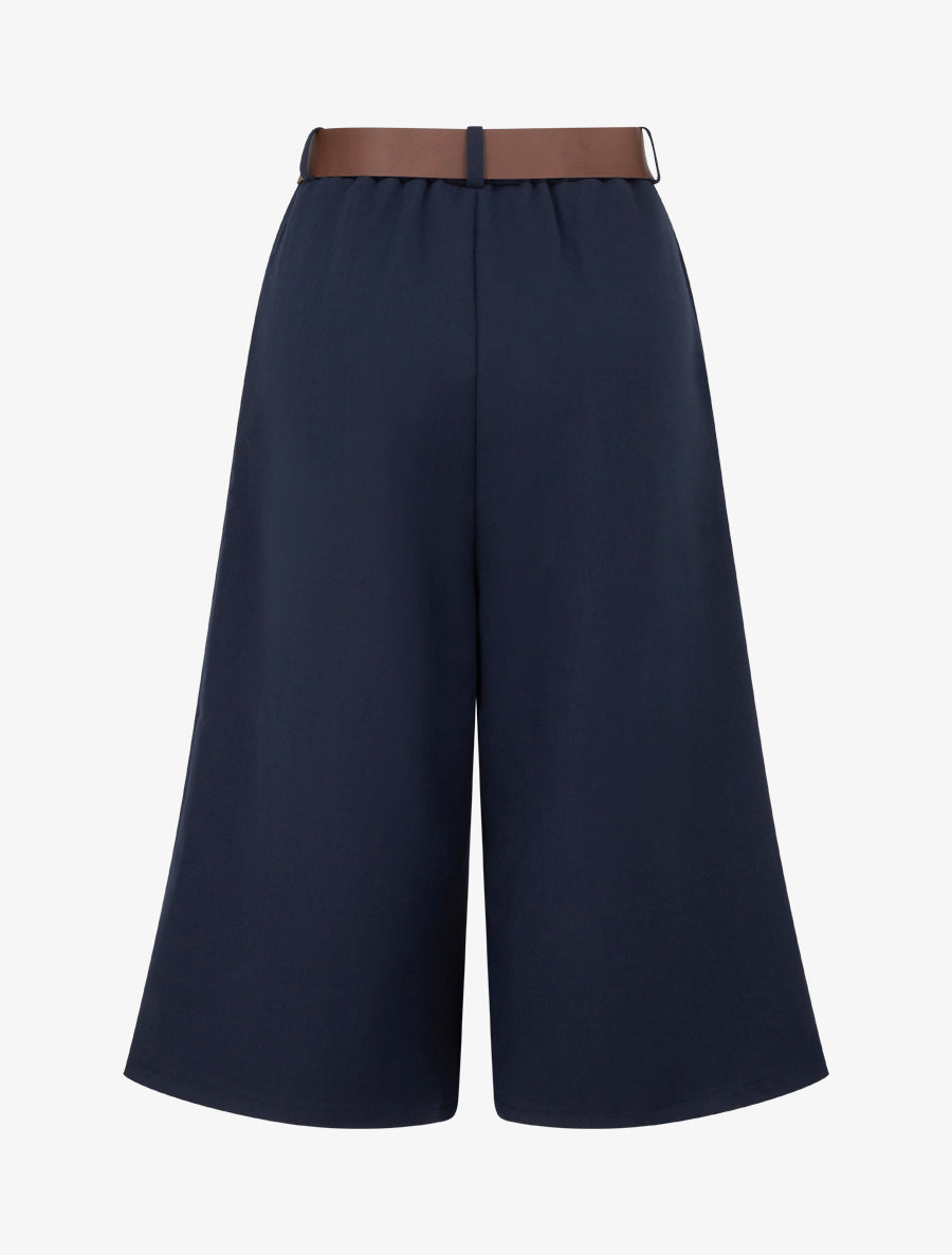 Bermuda ample taille haute - Marine - 2