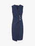 Robe portefeuille sans manches - Marine - 1