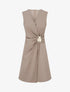 Robe sans manches à bijou floral - Taupe - 1