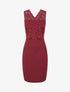 Robe ajustée sans manches à buste dentelle - Bordeaux - 1