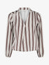 Blouse rayée satinée coupe boule - Marron - 1