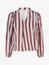 Blouse rayée satinée coupe boule - Bordeaux - 1