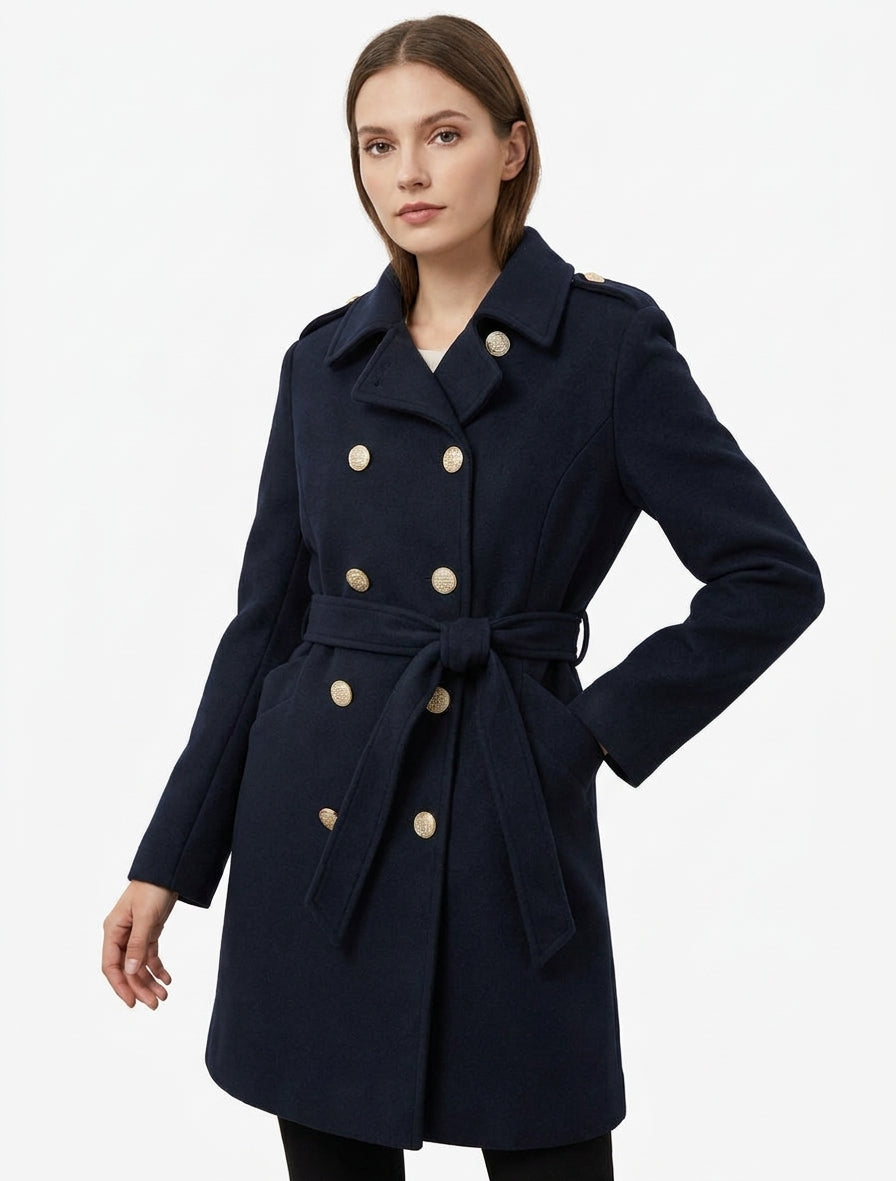 Manteau officier col montant - Marine