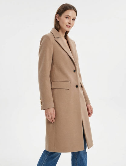 Manteau long à épaulettes - Camel
