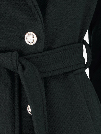 Manteau long à col cranté - Noir - 3