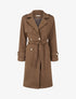 Manteau long à col cranté - Marron - 1