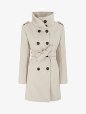 Manteau long à col montant - Beige - 1